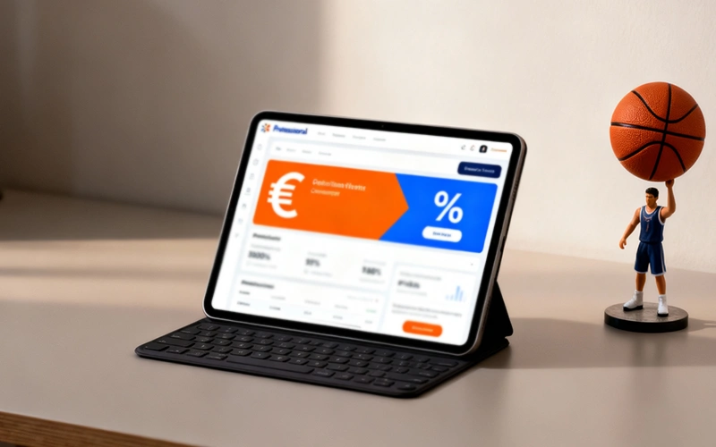 Promotie aanbieding symbool met euroteken op scherm